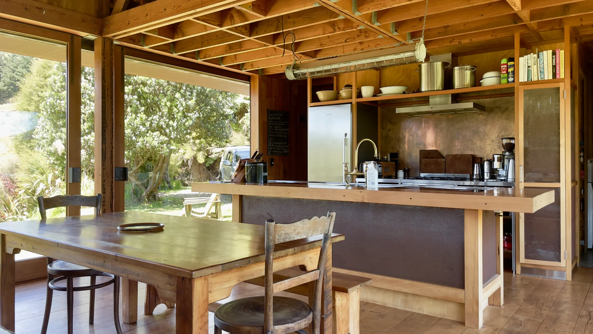Iron-Clad House - kitchen dining with valley views