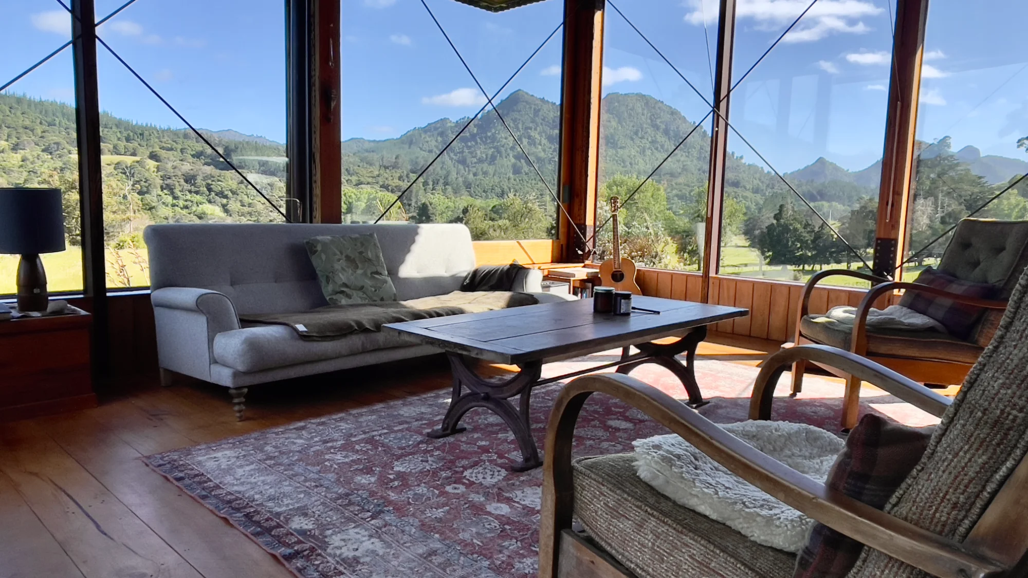 Iron-Clad House - living room with 180-degree views