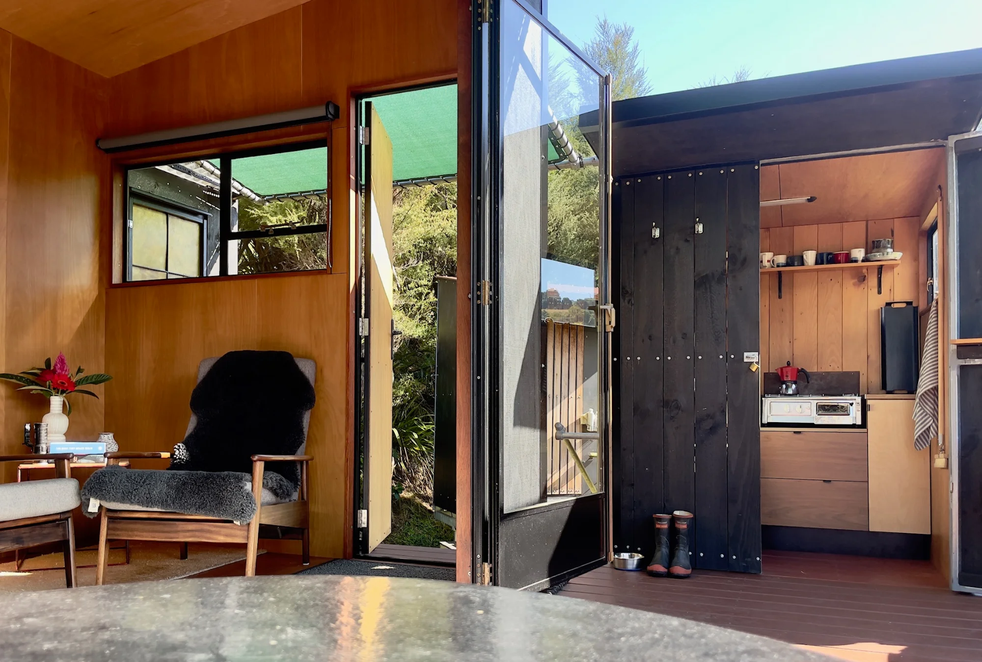 Swing Bridge Huts - wood burner