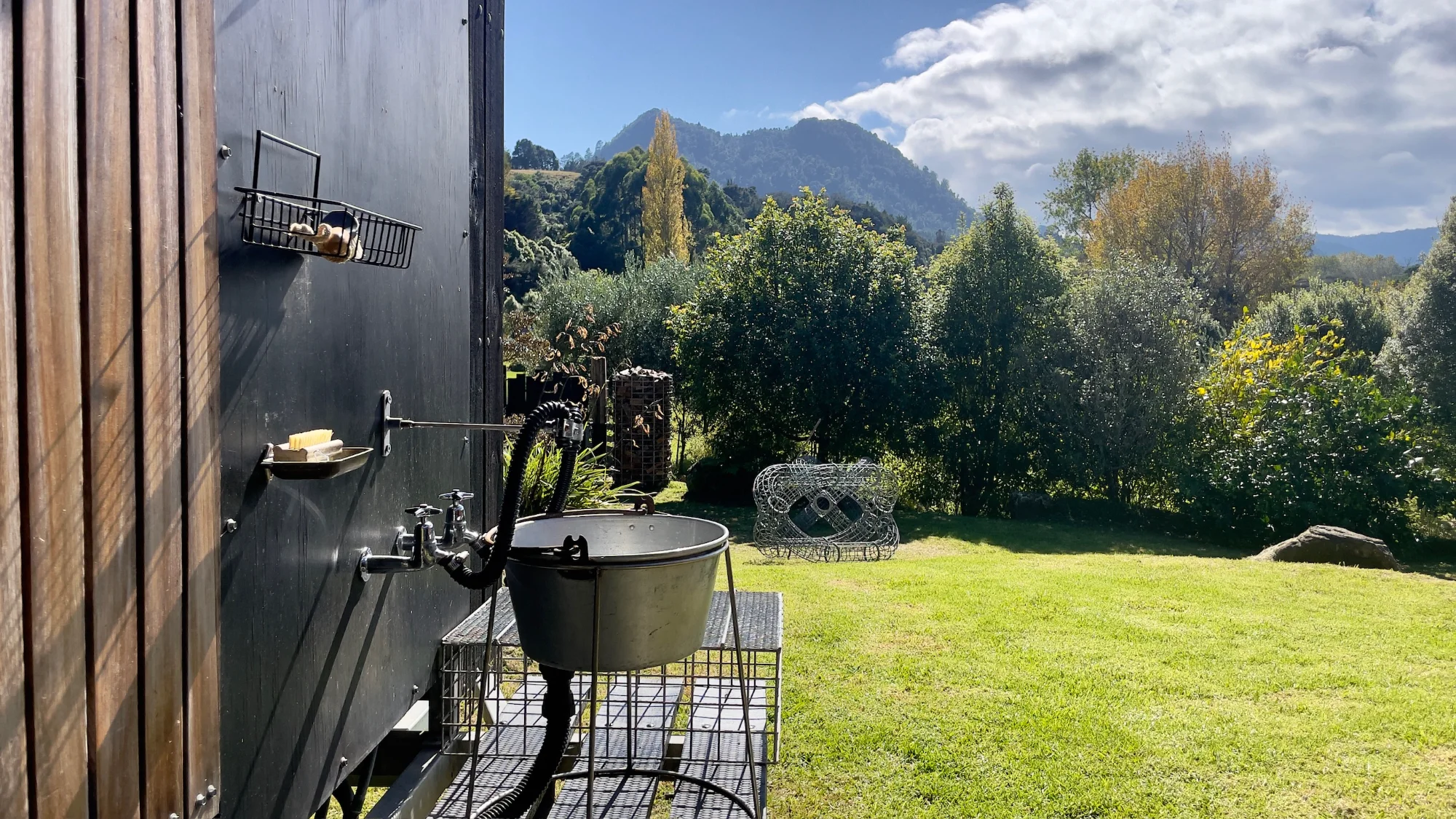 Swing Bridge Huts - deck view