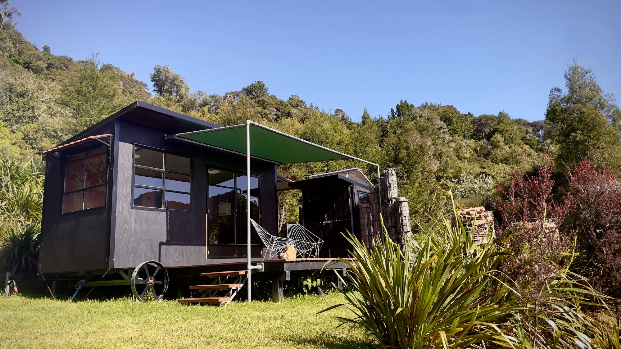 Swing Bridge Huts - exterior view