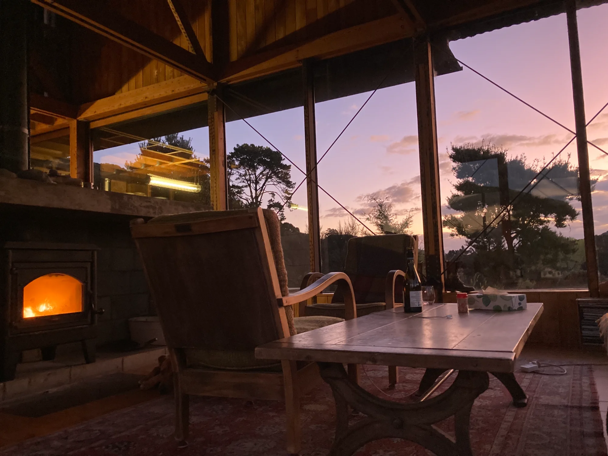 Iron-Clad House - dusk interior